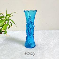 Vintage Floral Blue Glass Fairy Design Decorative Flower Vase Collectible GV119