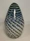 Vintage Hand Blown Art Glass Blue Yellow & Green Speckled Egg Vase 8.5