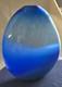 Vintage Hand Blown Glass 12 Vase Tear Drop Cobalt Blue & Opaque White Swirl