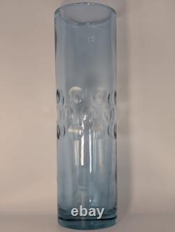 Vintage Hand Cut Neodymium Glass Vase From Italy Alexandrite Purple Blue Heavy