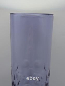 Vintage Hand Cut Neodymium Glass Vase From Italy Alexandrite Purple Blue Heavy