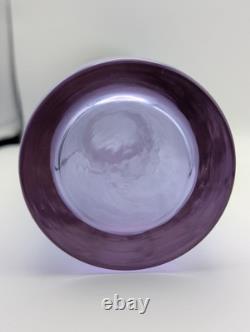 Vintage Hand Cut Neodymium Glass Vase From Italy Alexandrite Purple Blue Heavy