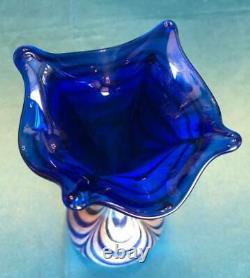 Vintage High Luster Hand Blown Glass Vase 10 1/2 Inches High