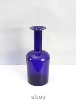 Vintage Holmegaard Gulvvase Cobalt Blue Glass Otto Brauer Mid Century Vase 20