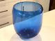 Vintage Iittala Suomi Finish Commemorative Blue Glass Vase Signed Oiva Toikka