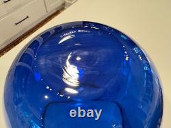 Vintage Iittala Suomi Finish Commemorative Blue Glass Vase (Signed, Oiva Toikka)