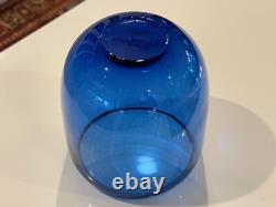 Vintage Iittala Suomi Finish Commemorative Blue Glass Vase (Signed, Oiva Toikka)
