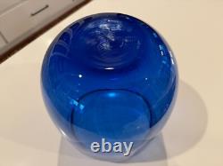 Vintage Iittala Suomi Finish Commemorative Blue Glass Vase (Signed, Oiva Toikka)