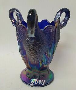 Vintage Imperial Carnival Glass 3 Headed Goose Swan Head Vase 8 1/2 Collectible