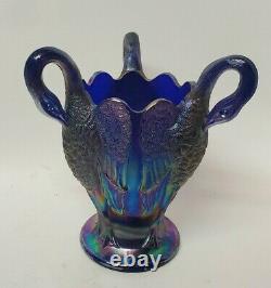 Vintage Imperial Carnival Glass 3 Headed Goose Swan Head Vase 8 1/2 Collectible