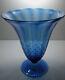 Vintage Italian Art Glass Vittorio Zecchin Blue Soffiati Dimpled Vase Venini Era