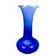 Vintage Italian Murano Cobalt Blue Blown Art Glass Flared Vase