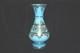 Vintage JEWELLED Gold Blue Opaline Glass Venetian Murano Vase 12 1/4H