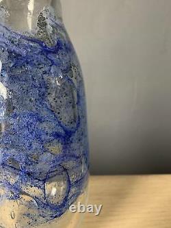 Vintage Jak Brewer Indigo hand blown glass vase