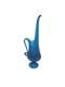 Vintage LE Smith Simplicity Large Art Glass Swung Vase Pitcher 16H Peacock Blue
