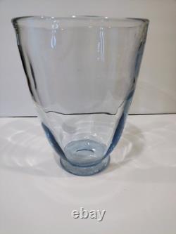Vintage Large KOSTA Sweden 12 Tall Vase /9 Diameter Light Blue Tint Glass