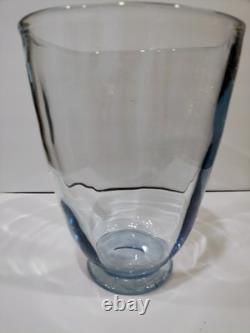 Vintage Large KOSTA Sweden 12 Tall Vase /9 Diameter Light Blue Tint Glass