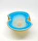 Vintage MCM Alfredo Barbini Murano Art Glass Bowl Ashtray Blue & Brown