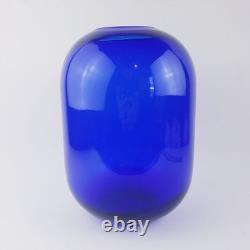 Vintage MCM Blenko Don Shepherd Cobalt Blue Art Glass Pill Vase 8016L Sapphire