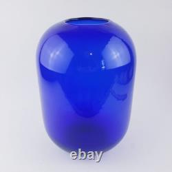 Vintage MCM Blenko Don Shepherd Cobalt Blue Art Glass Pill Vase 8016L Sapphire