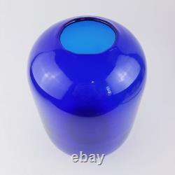 Vintage MCM Blenko Don Shepherd Cobalt Blue Art Glass Pill Vase 8016L Sapphire