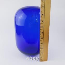 Vintage MCM Blenko Don Shepherd Cobalt Blue Art Glass Pill Vase 8016L Sapphire