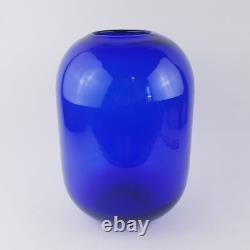 Vintage MCM Blenko Don Shepherd Cobalt Blue Art Glass Pill Vase 8016L Sapphire