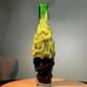 Vintage MCM Cased Art Glass Vase / Bottle Scandinavian Style Glass Heavy 16