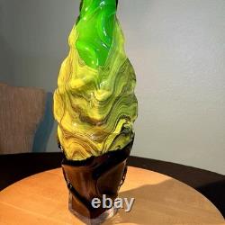 Vintage MCM Cased Art Glass Vase / Bottle Scandinavian Style Glass Heavy 16 Vintage MCM Cased Art Glass Vase / Bottle Scandinavian Style Glass Heavy 16