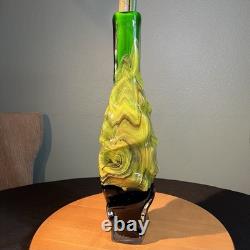 Vintage MCM Cased Art Glass Vase / Bottle Scandinavian Style Glass Heavy 16 Vintage MCM Cased Art Glass Vase / Bottle Scandinavian Style Glass Heavy 16