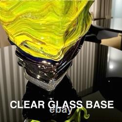 Vintage MCM Cased Art Glass Vase / Bottle Scandinavian Style Glass Heavy 16 Vintage MCM Cased Art Glass Vase / Bottle Scandinavian Style Glass Heavy 16