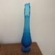 Vintage MCM Fenton Colonial Blue Hobnail Swung Stretch Glass Vase 19.5 EUC