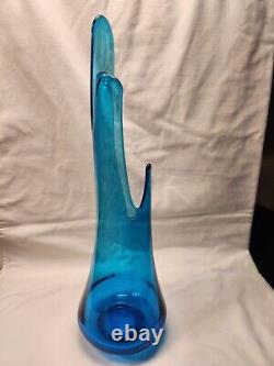 Vintage MCM LE Smith Fat Bottom Blue Smoothie 21 Swung Vase