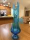 Vintage MCM Le Smith Epic Peacock Smooth Footed Pedestal Swung Vase 16