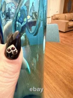 Vintage MCM Le Smith Epic Peacock Smooth Footed Pedestal Swung Vase 16