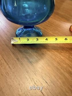 Vintage MCM Le Smith Epic Peacock Smooth Footed Pedestal Swung Vase 16