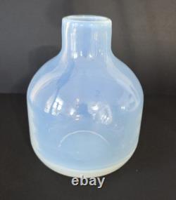 Vintage MCM Murano Pale Blue Opaline Hand Blown Art Glass Vase Italian