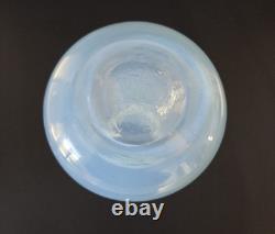 Vintage MCM Murano Pale Blue Opaline Hand Blown Art Glass Vase Italian