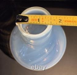 Vintage MCM Murano Pale Blue Opaline Hand Blown Art Glass Vase Italian