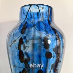 Vintage MICHAEL NOUROT 1980 Art Glass Vase / 11.25 INCHES / Rare STRIPES & SPOTS