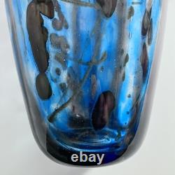 Vintage MICHAEL NOUROT 1980 Art Glass Vase / 11.25 INCHES / Rare STRIPES & SPOTS