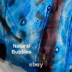 Vintage MICHAEL NOUROT 1980 Art Glass Vase / 11.25 INCHES / Rare STRIPES & SPOTS