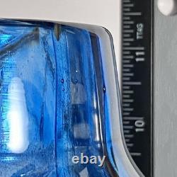 Vintage MICHAEL NOUROT 1980 Art Glass Vase / 11.25 INCHES / Rare STRIPES & SPOTS