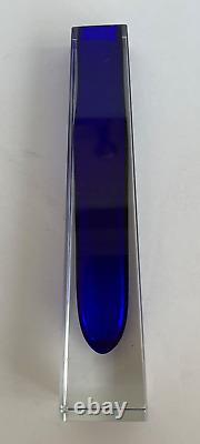 Vintage MURANO Cobalt Blue Sommerso Faceted Glass Vase Bud Vase Modern Italy