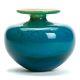 Vintage Mdina Stylish Blue Art Glass Vase 20th C
