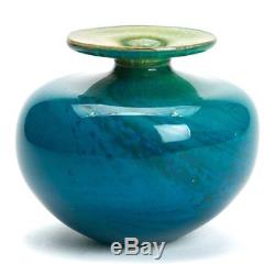 Vintage Mdina Stylish Blue Art Glass Vase 20th C