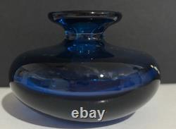 Vintage Medina Art Glass Vase cobalt blue/spatter