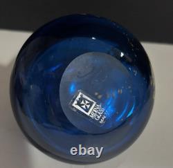 Vintage Medina Art Glass Vase cobalt blue/spatter