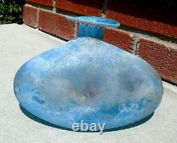 Vintage Mid Century Italian Murano Signed Cenedese Blue Scavo Art Glass Vase