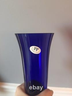 Vintage Mid Century Retro Handmade Made In Poland Cobalt Blue Glass Vase